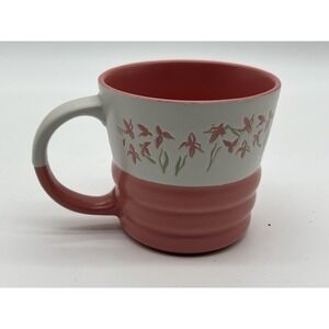 MRKT peach mug‎ With Flowers
